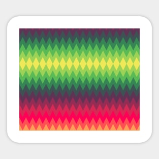 Yellow Green Pink Zigzags Sticker